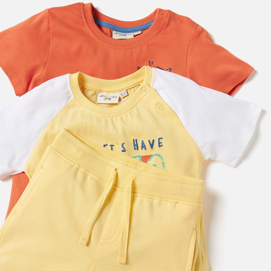 Juniors 3-Piece Printed T-shirts and Shorts Set