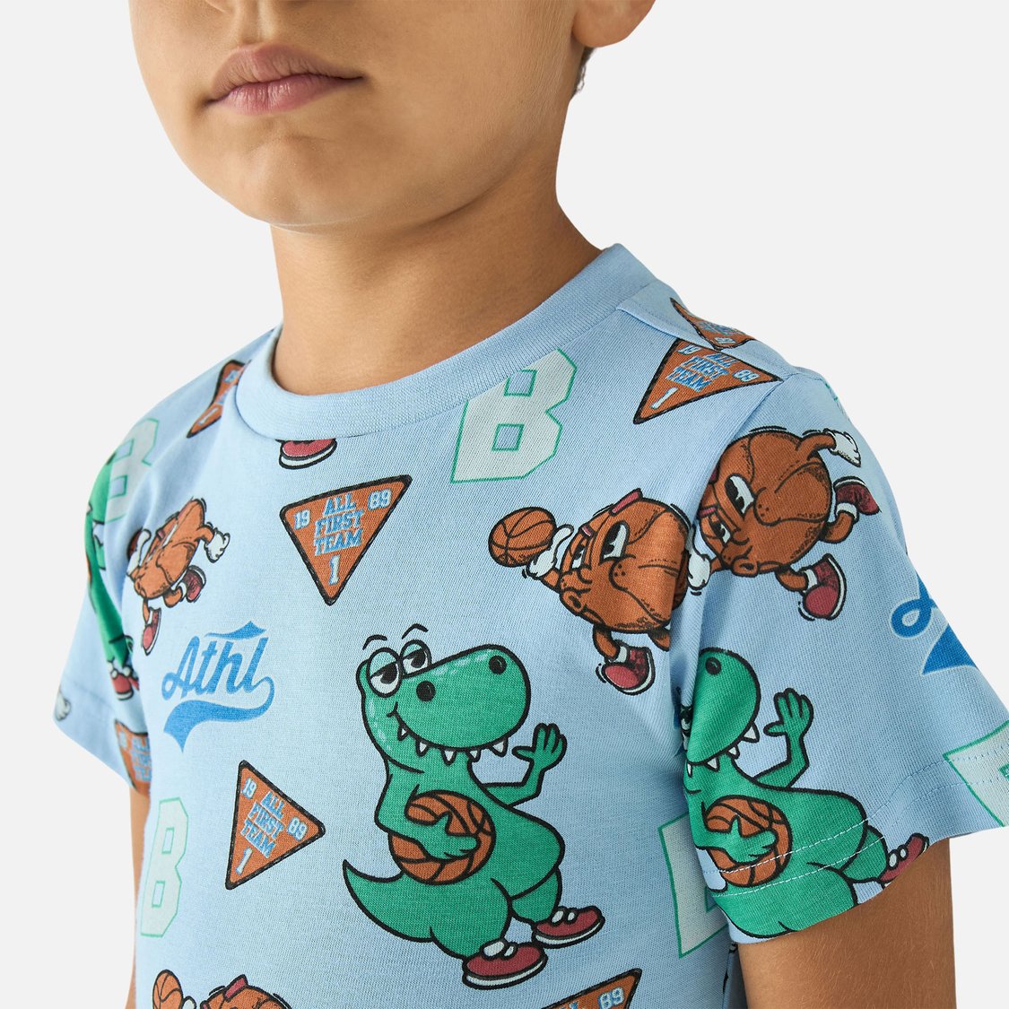 Juniors Printed Crew Neck T-shirt with Short Sleeves - Set of 2