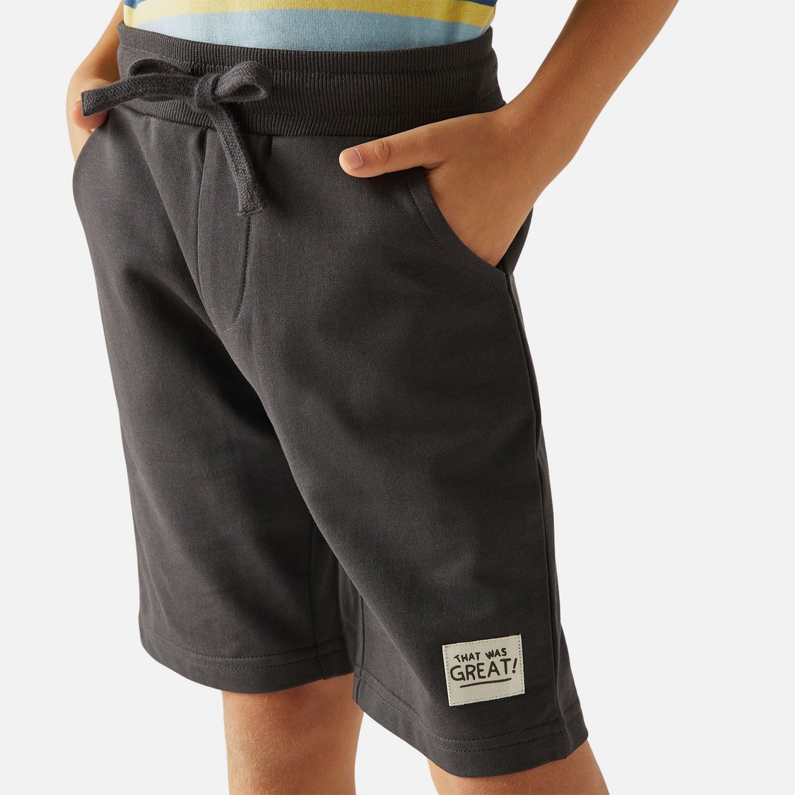 Juniors Solid Shorts with Drawstring Closure and Pockets