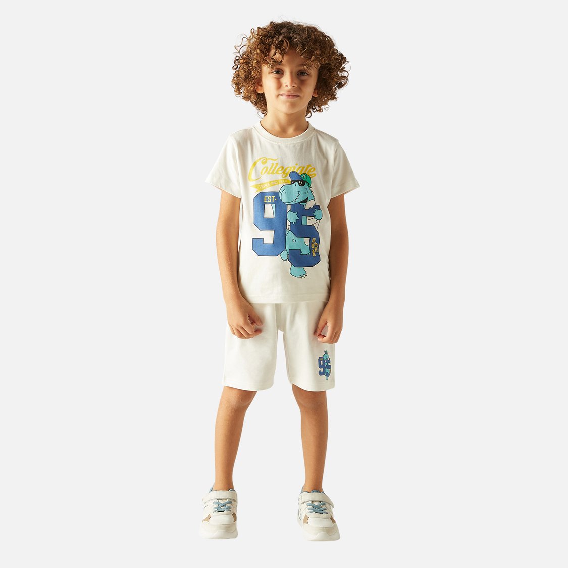 Juniors 3-Piece Printed T-shirt and Shorts Set