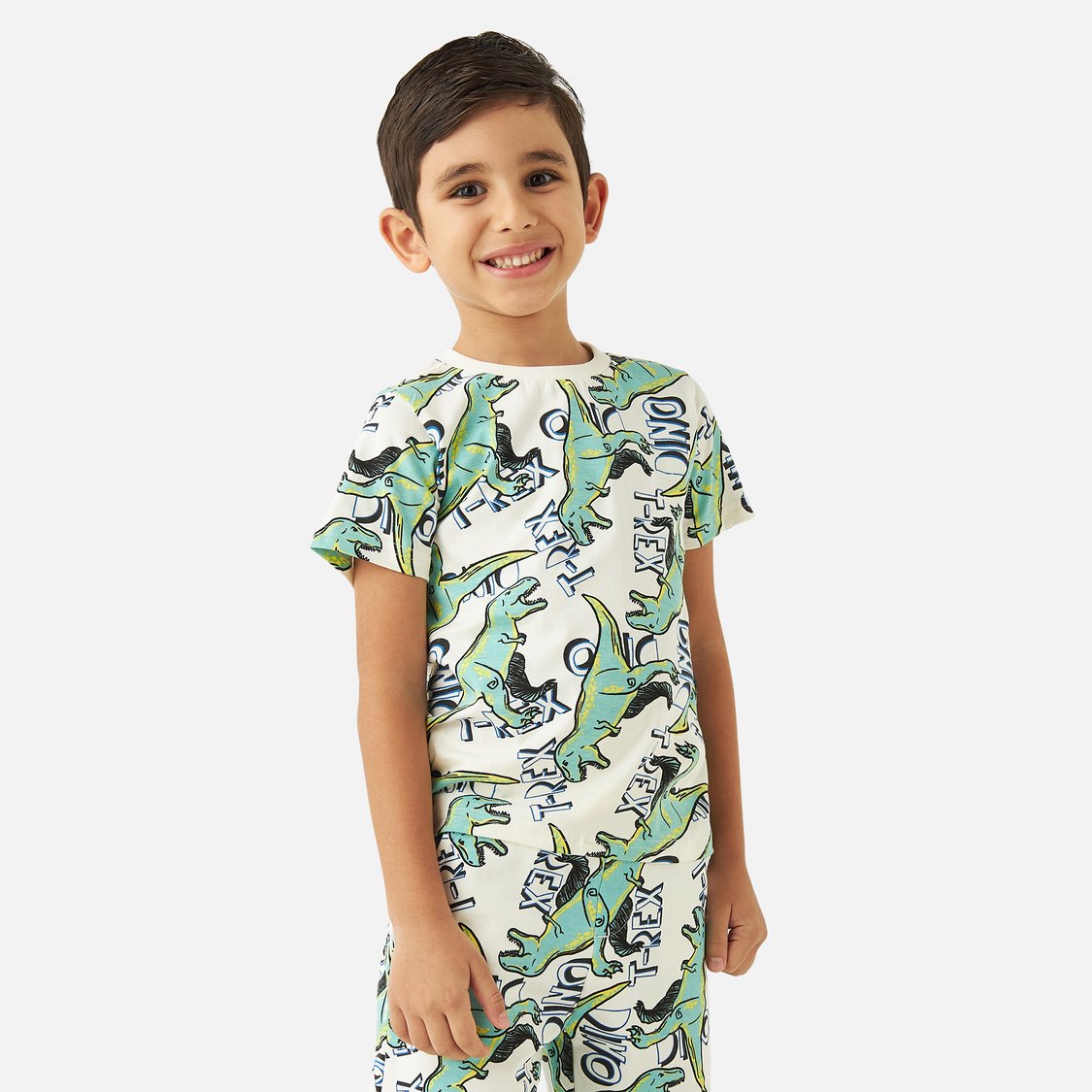 Juniors All-Over T-Rex Print T-shirt and Shorts Set