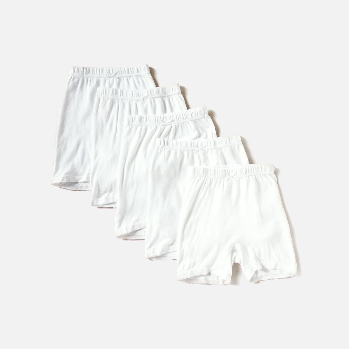 Juniors Solid Boyshorts with Elasticated Waistband - Set of 5