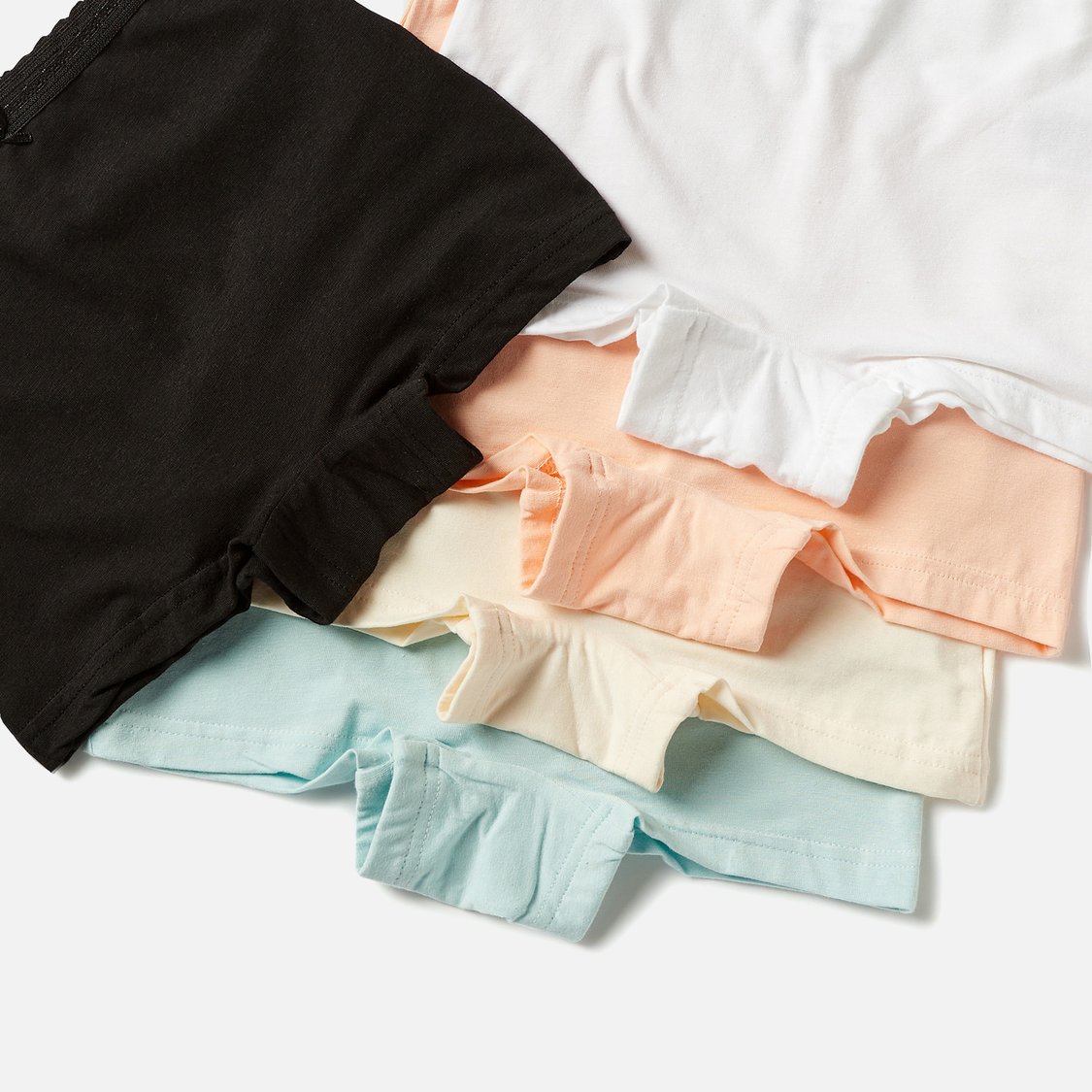 Juniors Solid Boyshorts with Elasticated Waistband - Set of 5