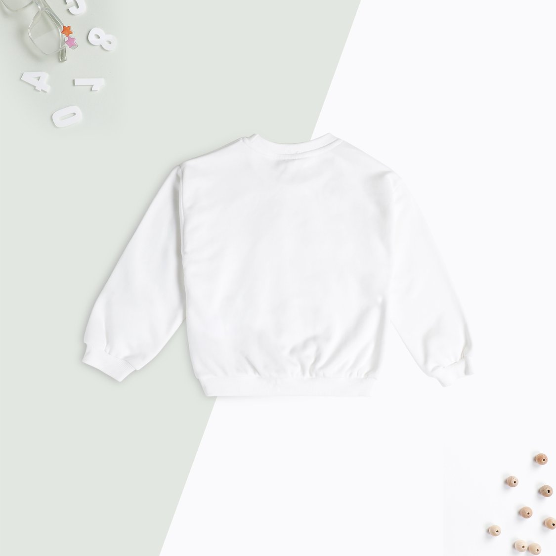 Juniors Floral Sequinned Round Neck Sweatshirt with Long Sleeves