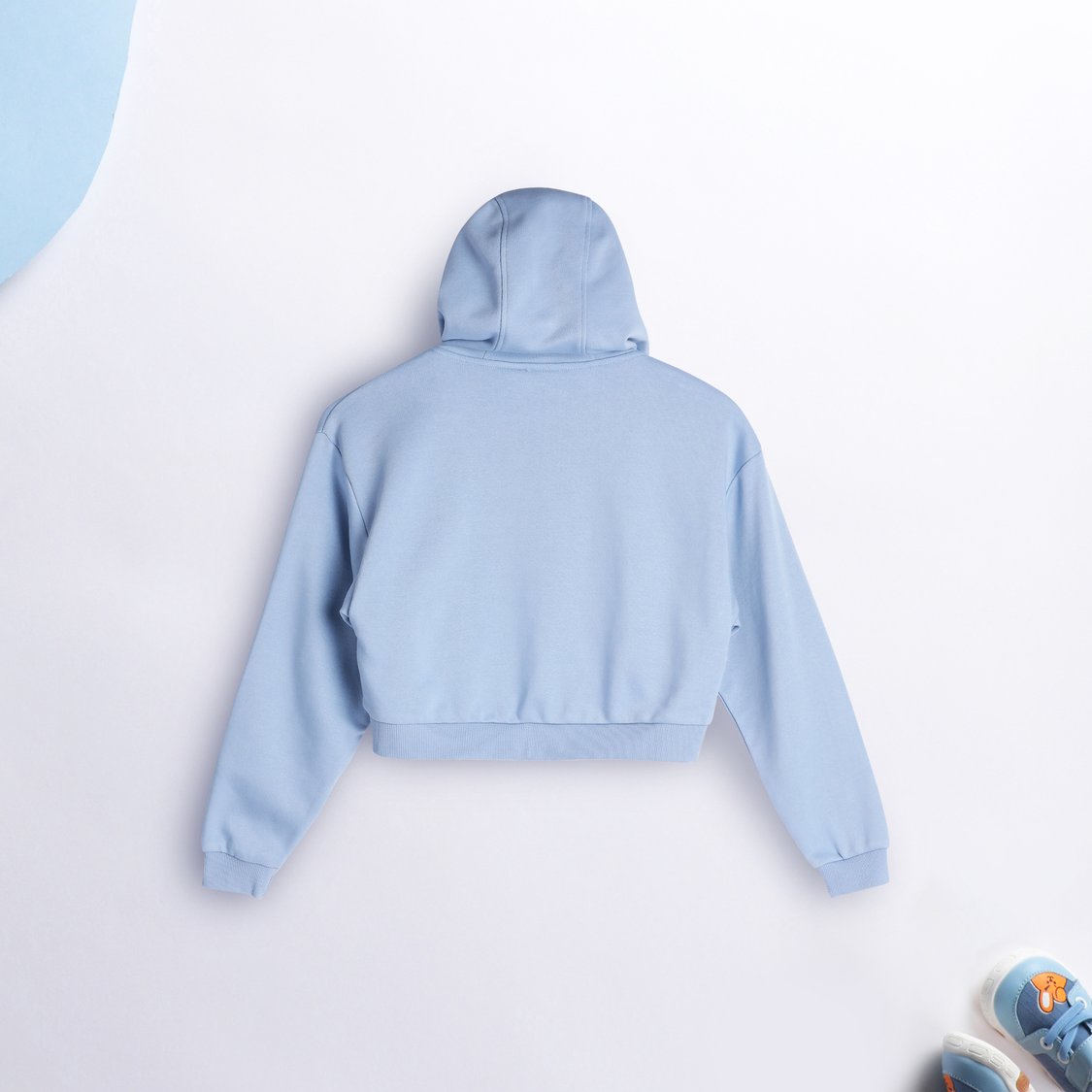 Juniors Printed Hooded Sweatshirt with Zip Closure