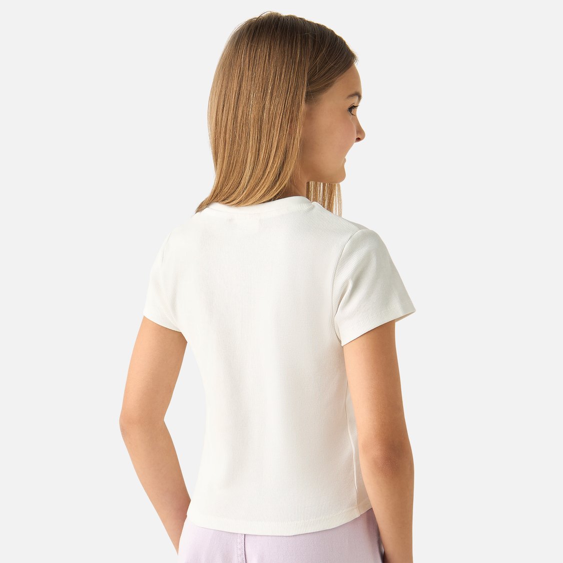 Juniors Embellished Short Sleeves T-shirt with Crew Neck