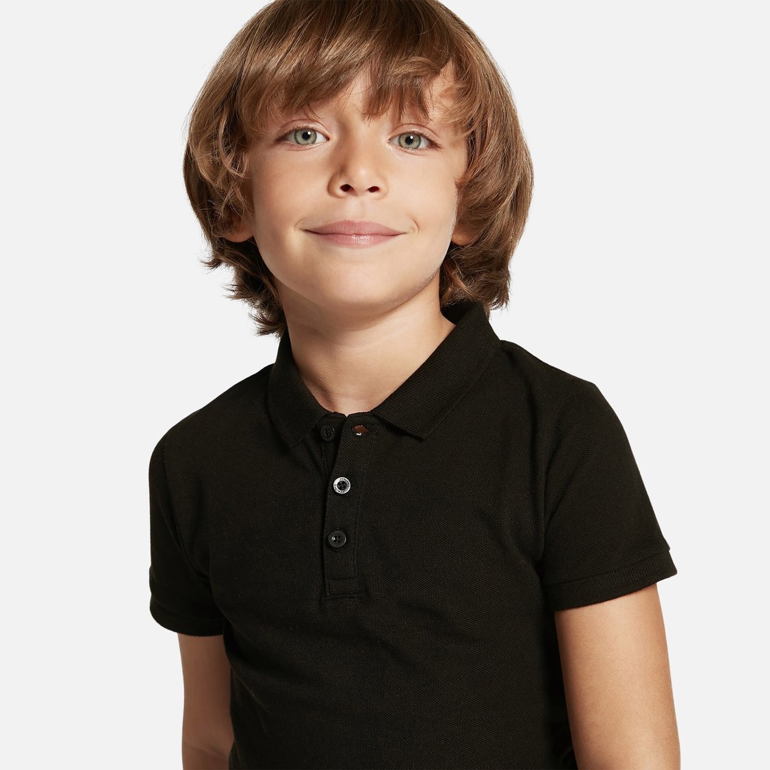 Juniors Solid Polo T-shirt with Short Sleeves