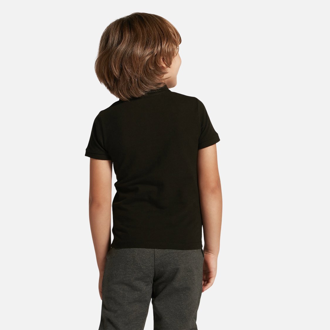 Juniors Solid Polo T-shirt with Short Sleeves