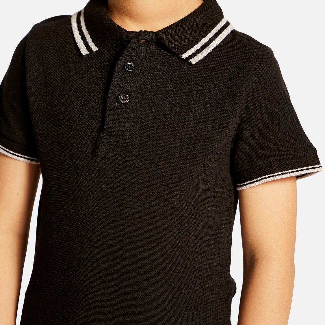 Juniors Solid Polo T-shirt with Short Sleeves