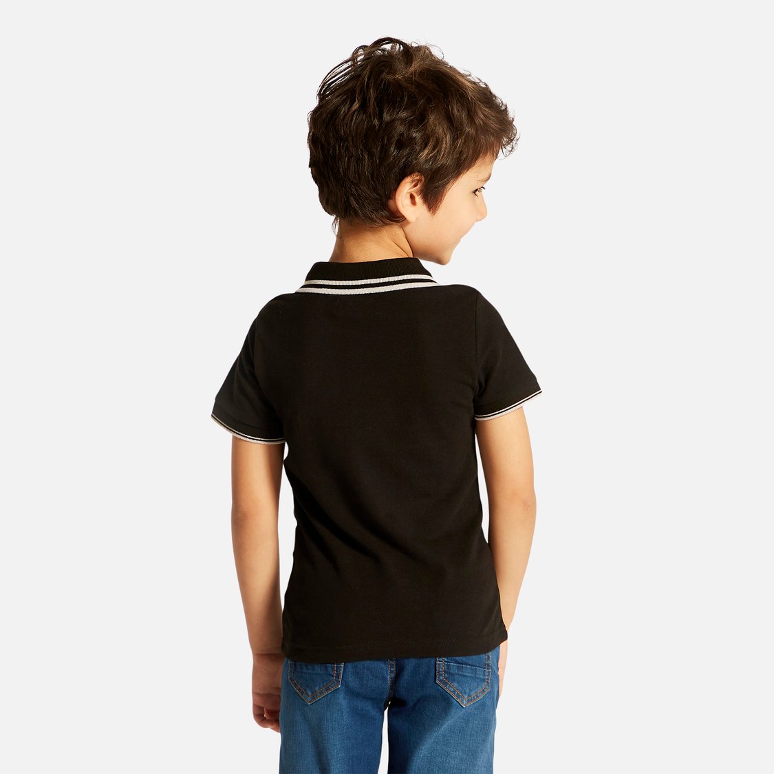 Juniors Solid Polo T-shirt with Short Sleeves