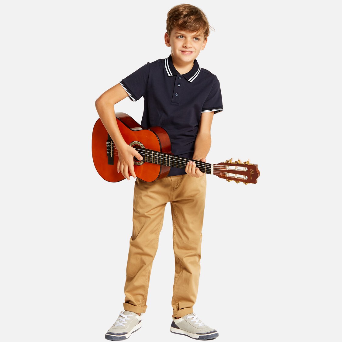 Juniors Solid Polo T-shirt with Short Sleeves
