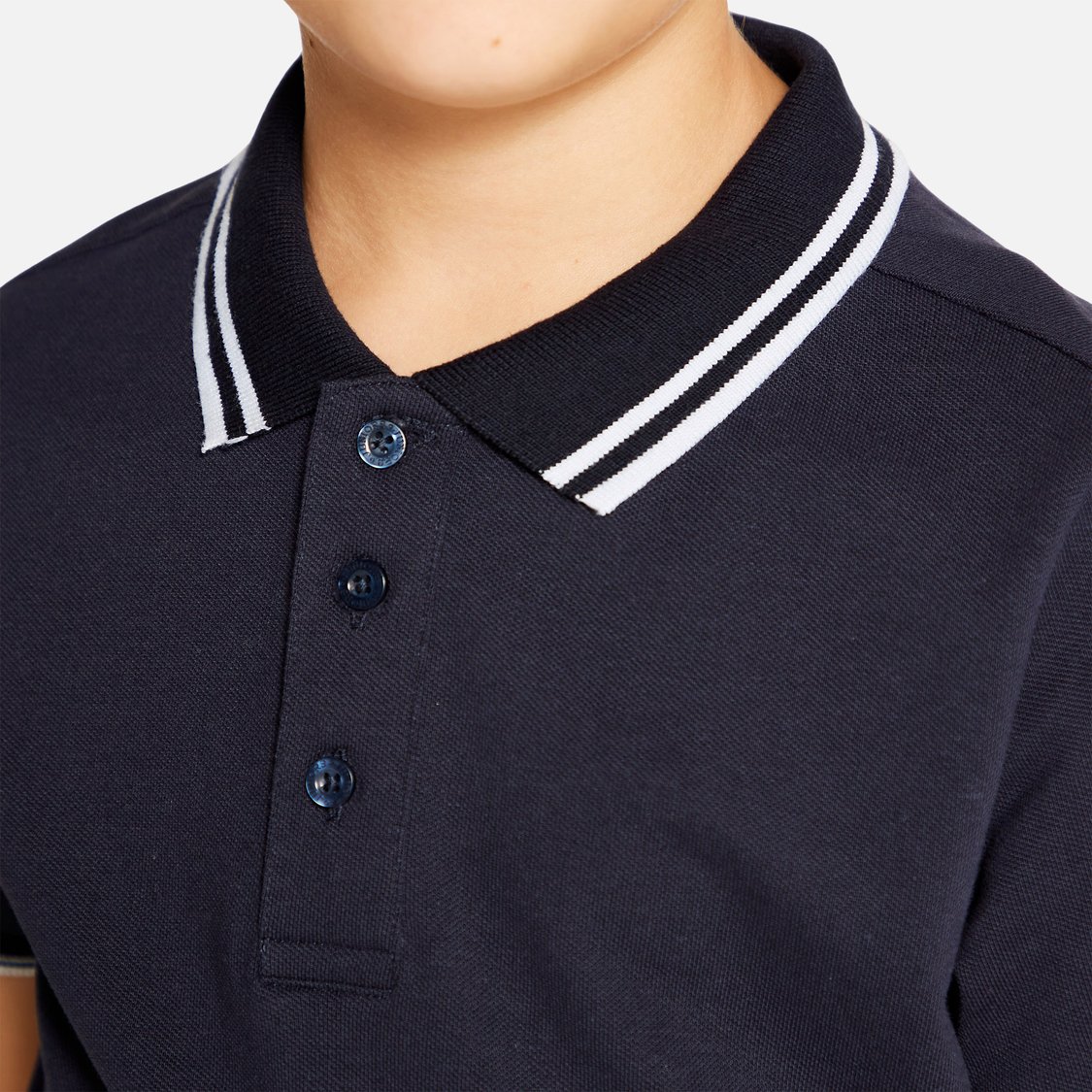 Juniors Solid Polo T-shirt with Short Sleeves