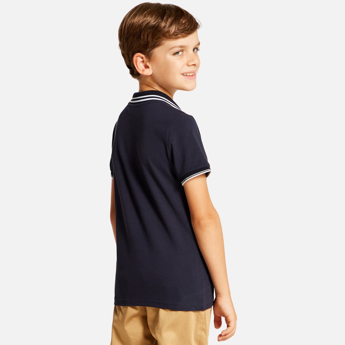 Juniors Solid Polo T-shirt with Short Sleeves