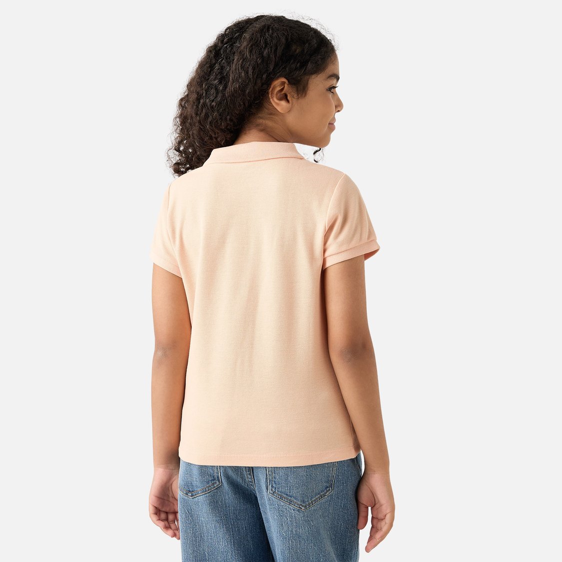 Juniors Star Embroidered Polo T-shirt with Short Sleeves