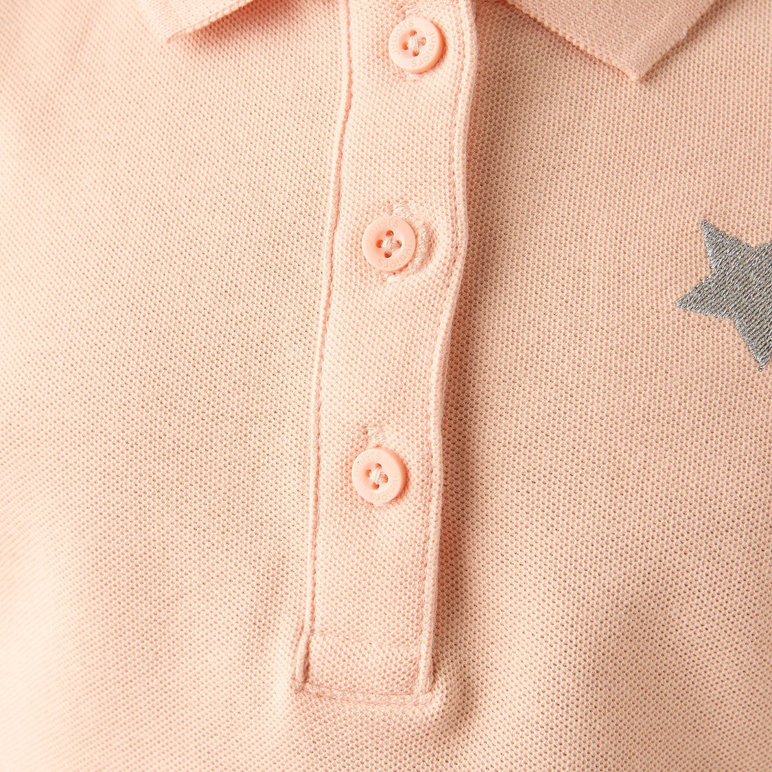 Juniors Star Embroidered Polo T-shirt with Short Sleeves
