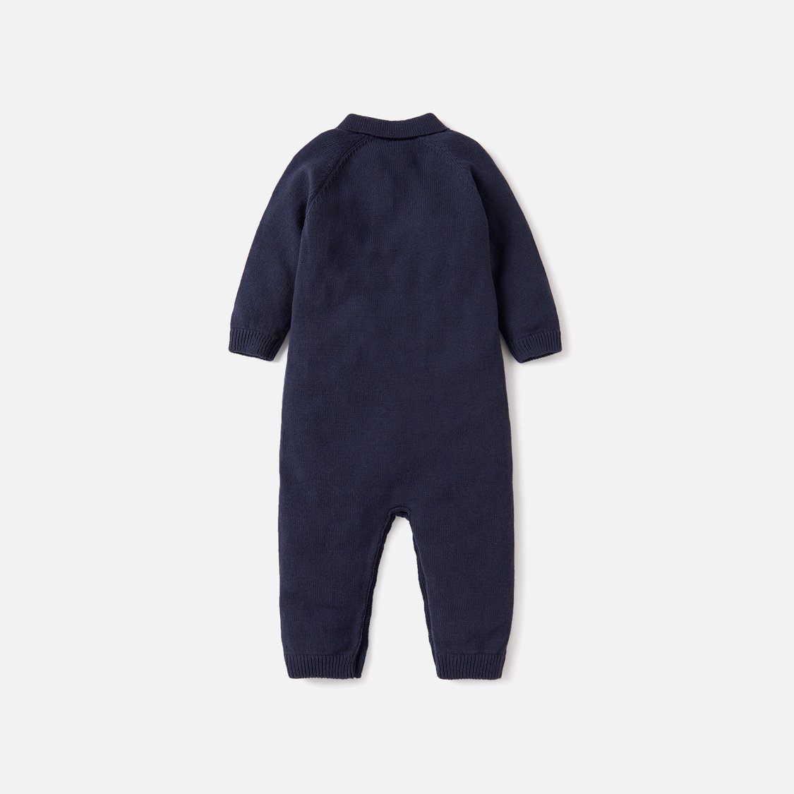 Giggles Textured Romper with Long Sleeves and Button Closure