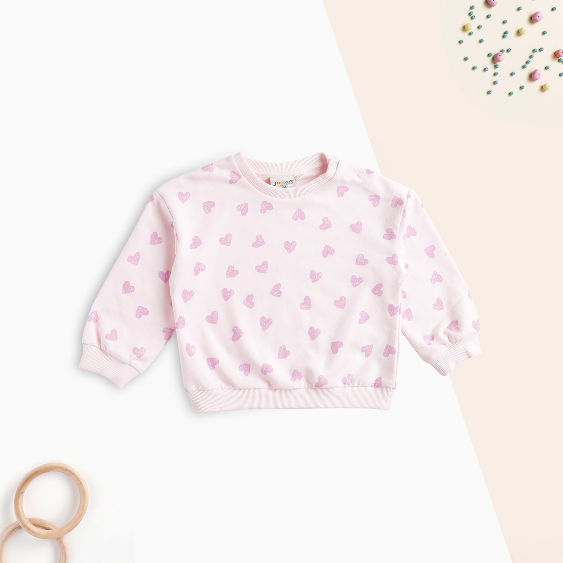 Juniors Heart Print Long Sleeves Sweatshirt and Leggings Set