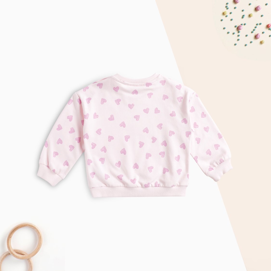 Juniors Heart Print Long Sleeves Sweatshirt and Leggings Set