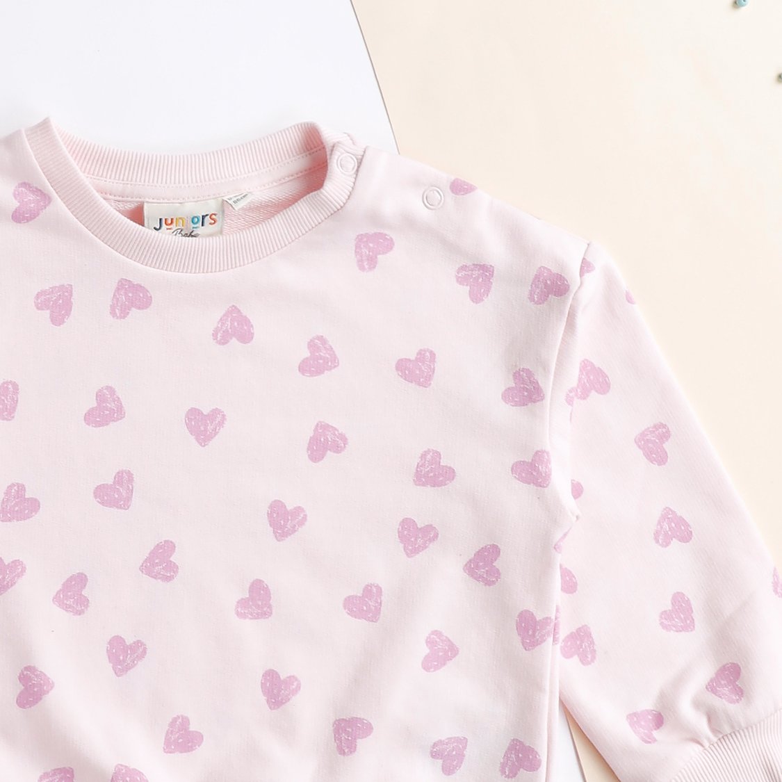 Juniors Heart Print Long Sleeves Sweatshirt and Leggings Set