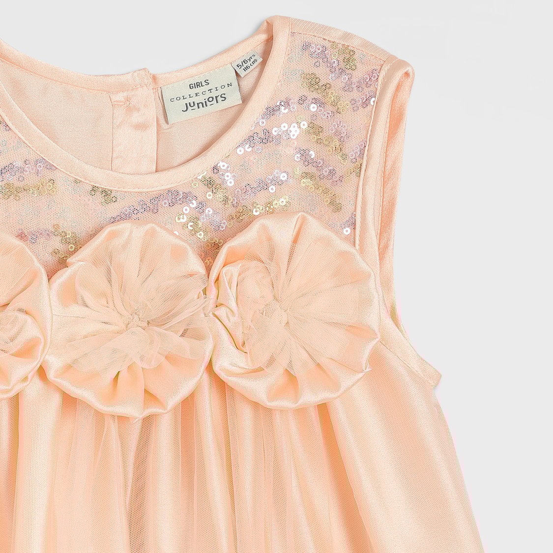 Juniors Sequinned Sleeveless A-line Dress