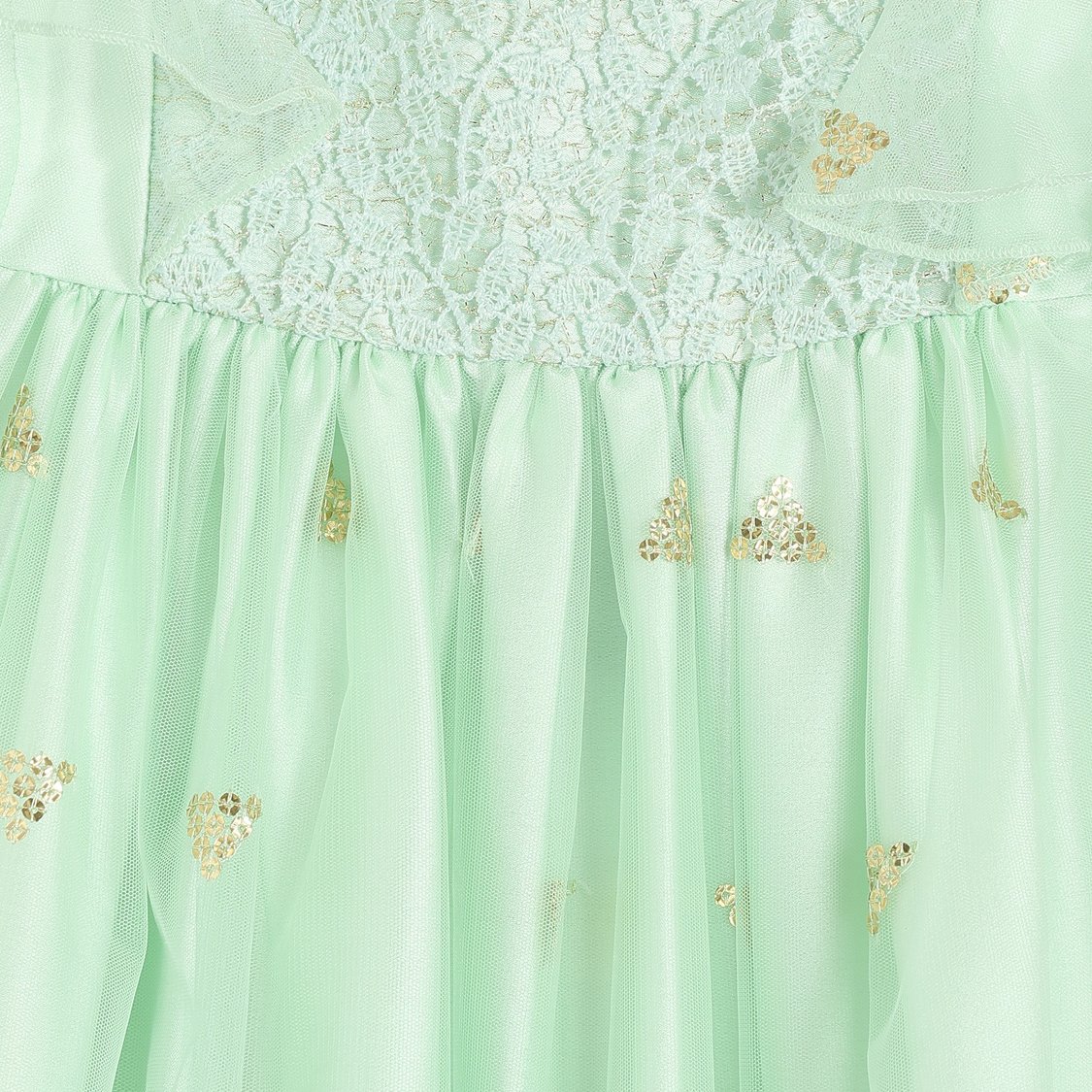Juniors Sequin A-line Dress with Ruffle Cap Sleeves