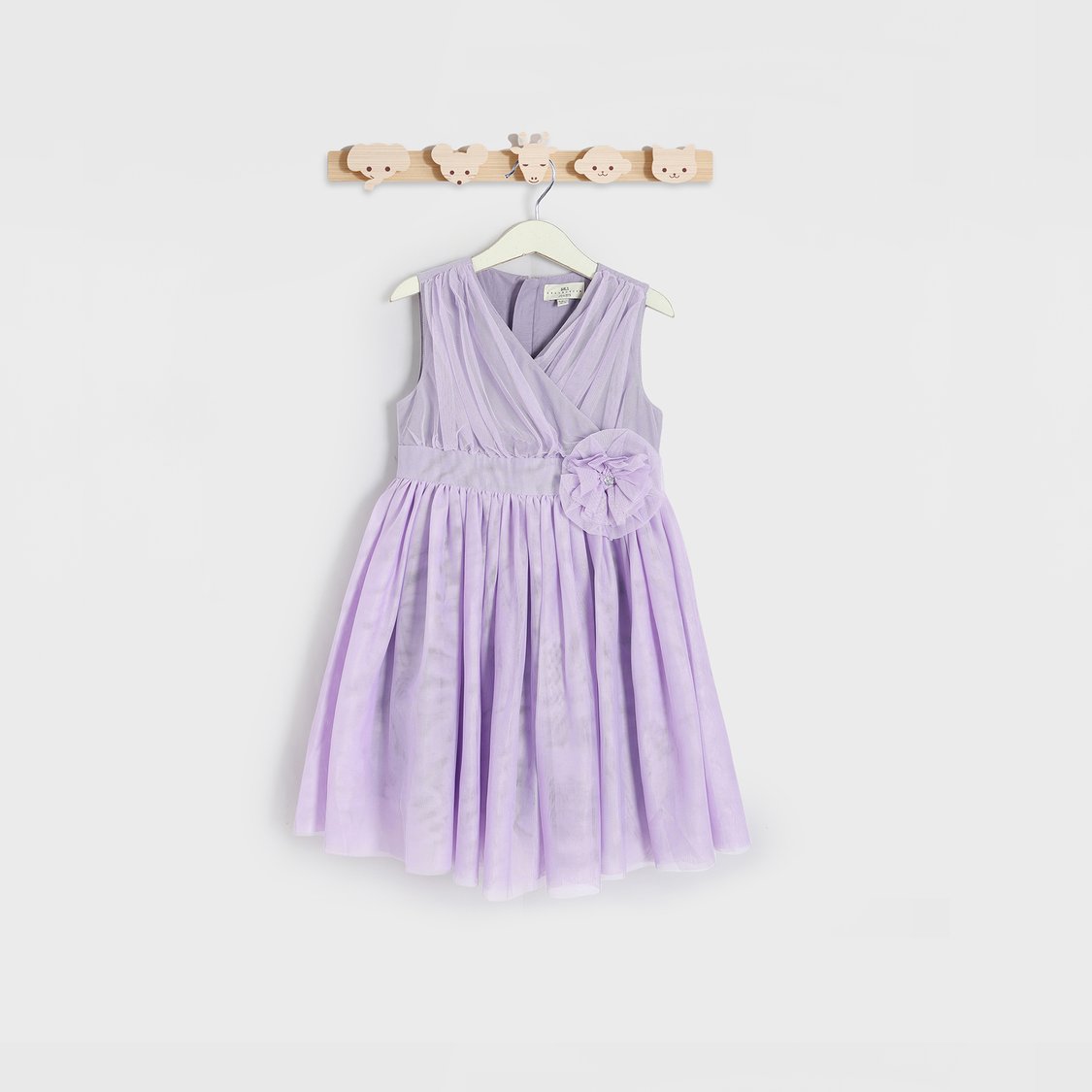 Juniors Flower Applique Sleeveless ulle Dress