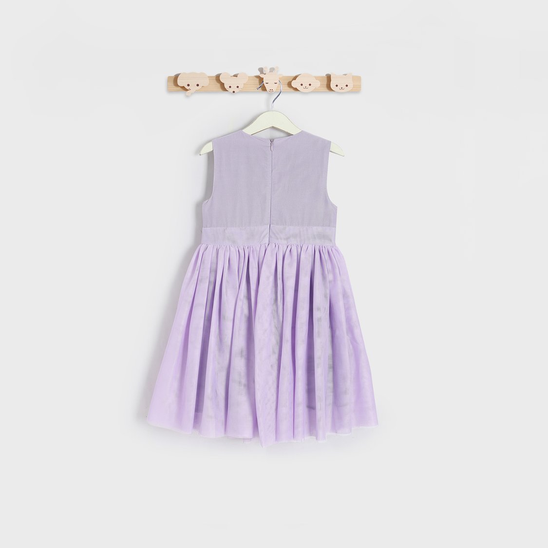 Juniors Flower Applique Sleeveless ulle Dress