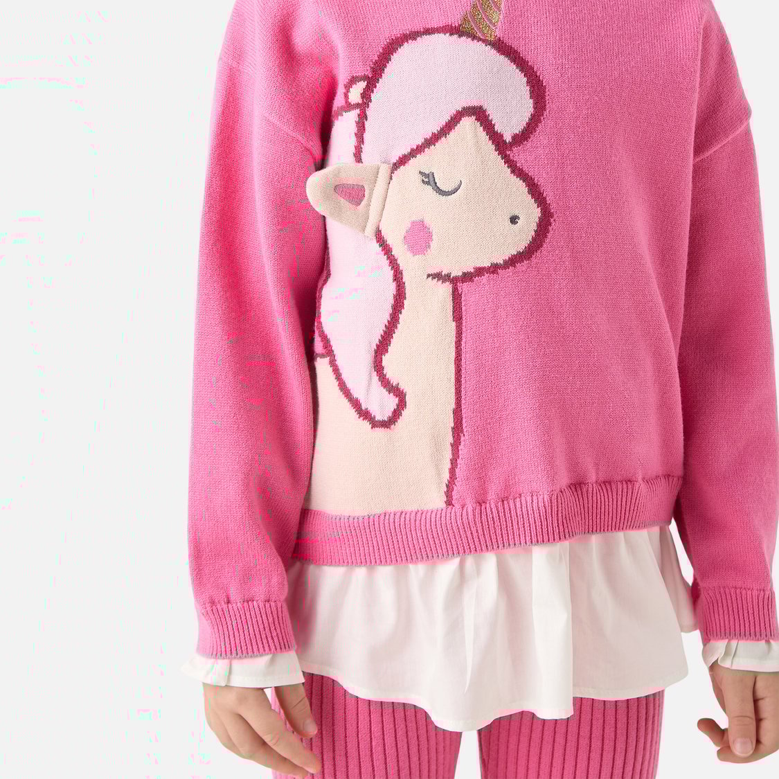 Juniors Unicorn Detail Pullover and Ribbed Leggings Set