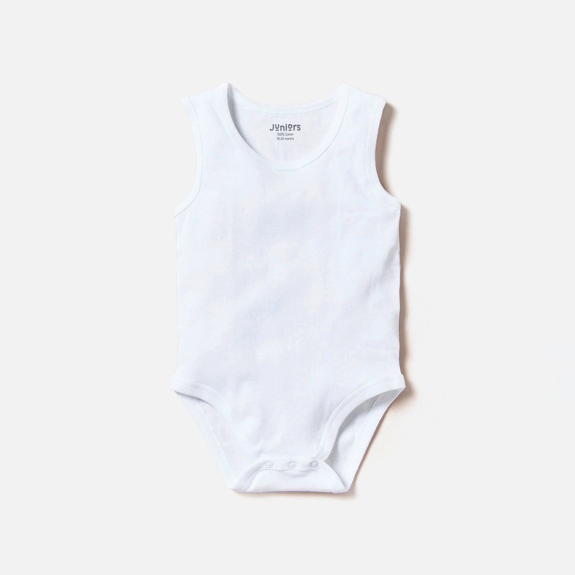 Juniors Solid Sleeveless Bodysuit with Snap Button Closure - Set of 7