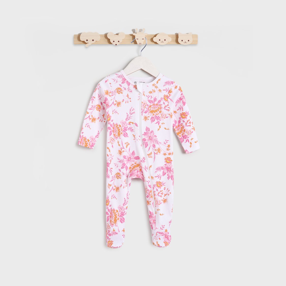 Juniors Floral Print Closed Feet Sleepsuit with Long Sleeves - Set of 3