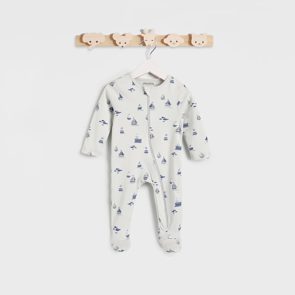 Juniors Printed Closed Feet Sleepsuit with Long Sleeves - Set of 3