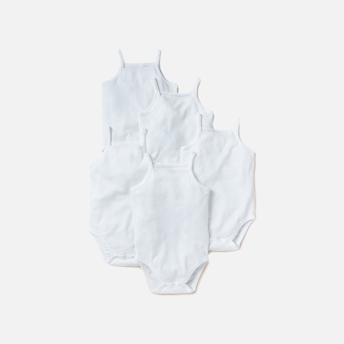 Giggles Solid Sleeveless Bodysuit - Set of 5