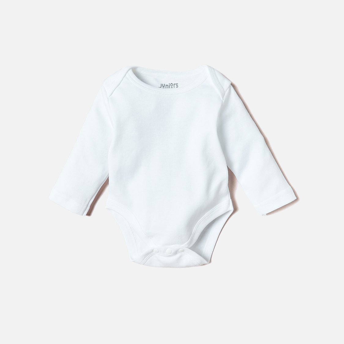 Juniors Solid Bodysuit with Round Neck and Long Sleeves