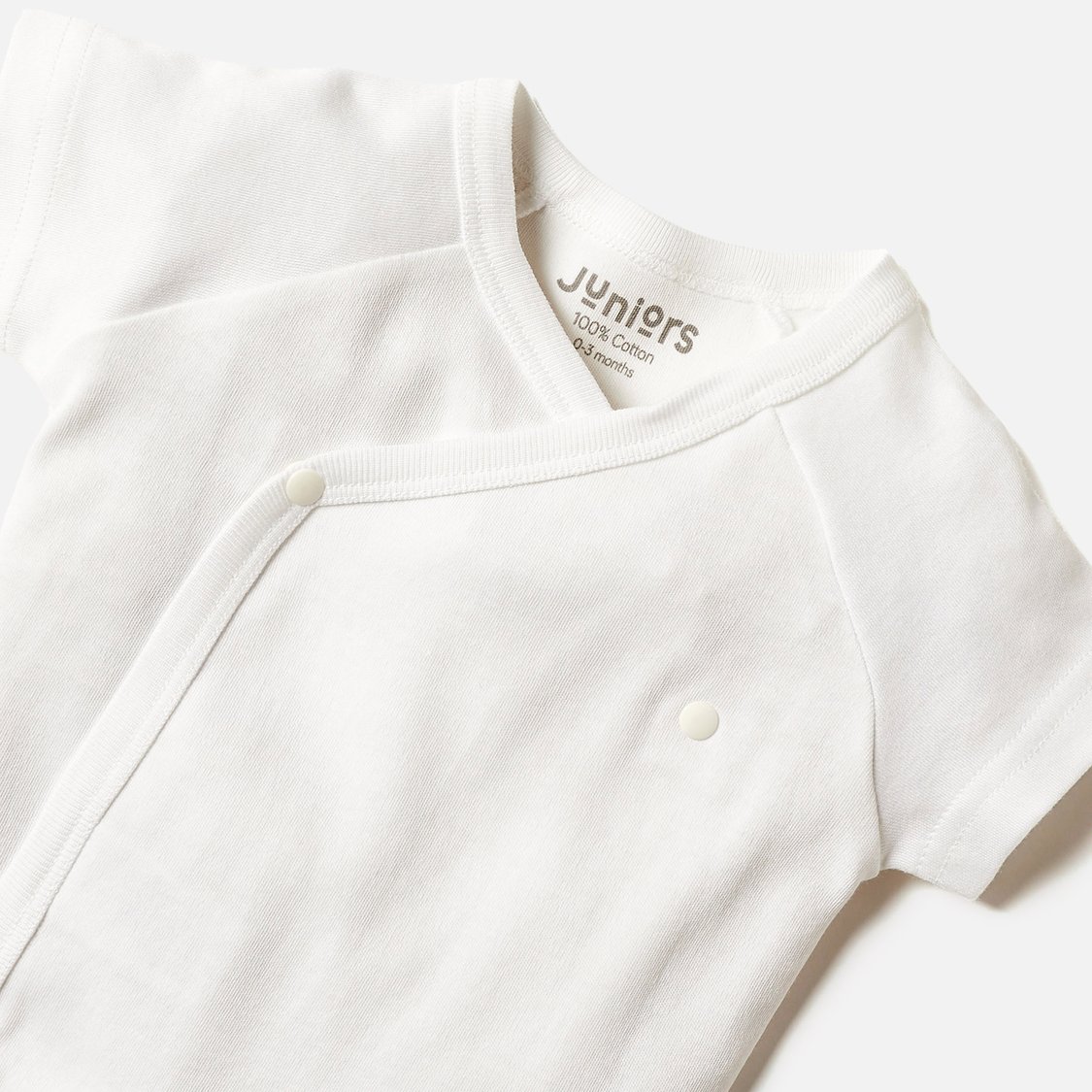Juniors Solid Bodysuit with Round Neck and Short Sleeves