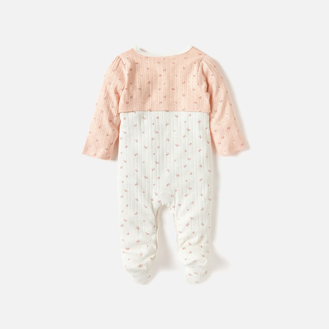Juniors All-Over Floral Print Sleepsuit with Long Sleeves