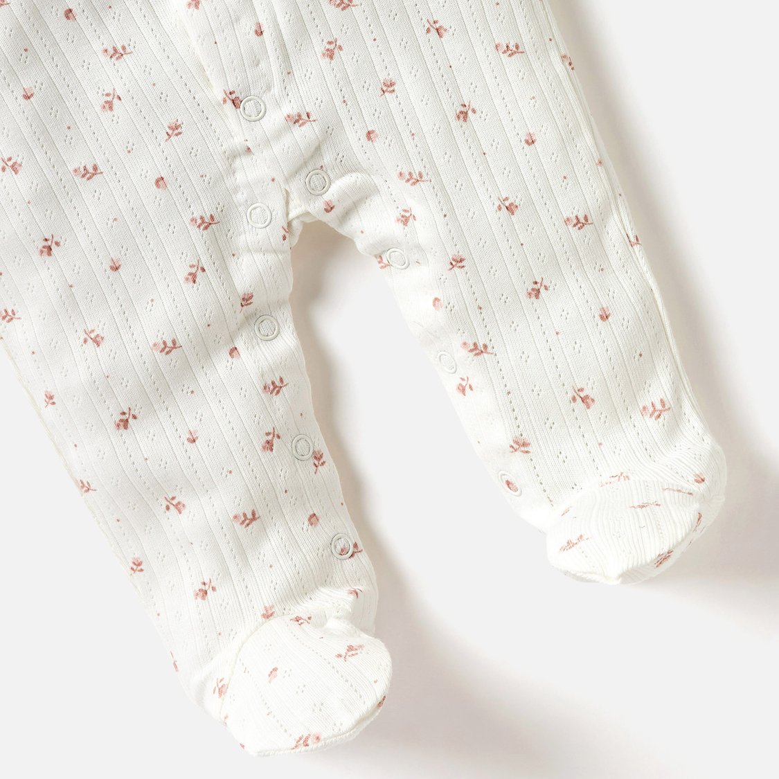 Juniors All-Over Floral Print Sleepsuit with Long Sleeves