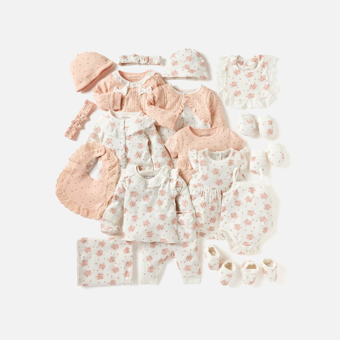 Juniors All-Over Floral Print Sleepsuit with Long Sleeves