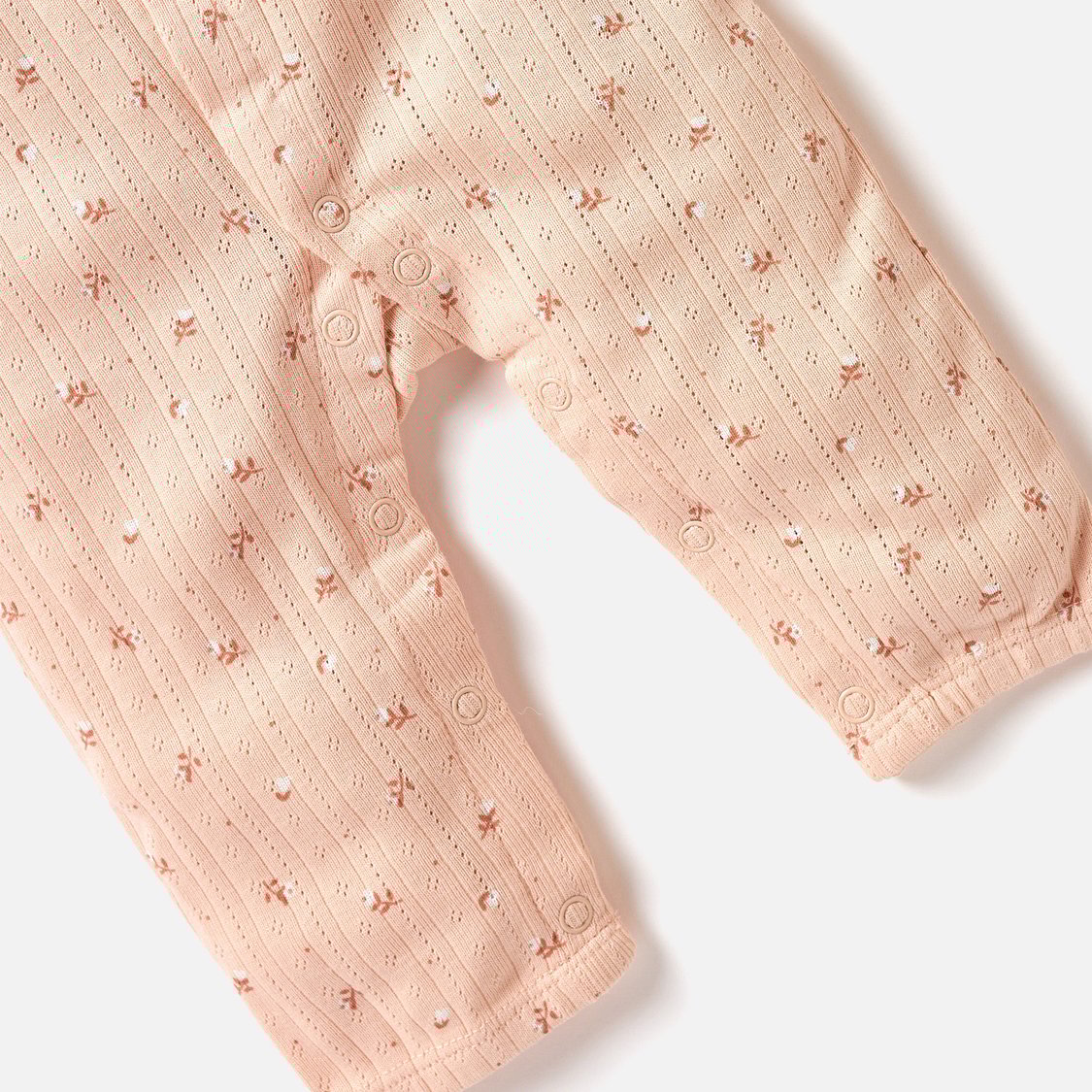 Juniors All-Over Floral Print Sleepsuit with Lace and Bow Detail