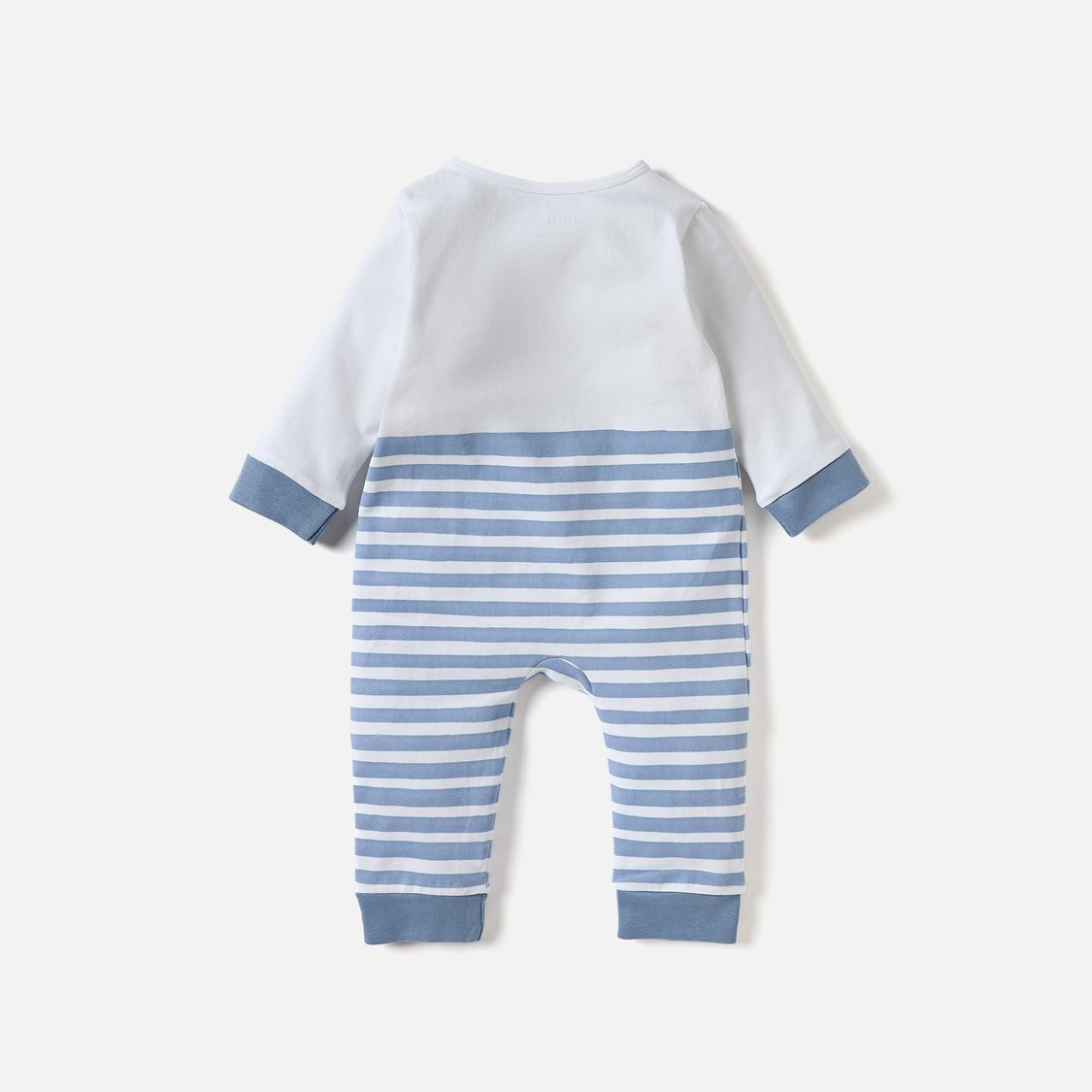 Juniors Whale Print Sleepsuit with Long Sleeves and Snap Button Closure