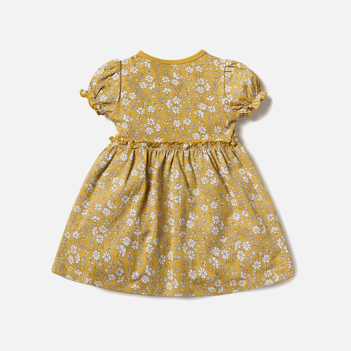 Juniors All-Over Floral Print A-Line Dress with Bow Detail
