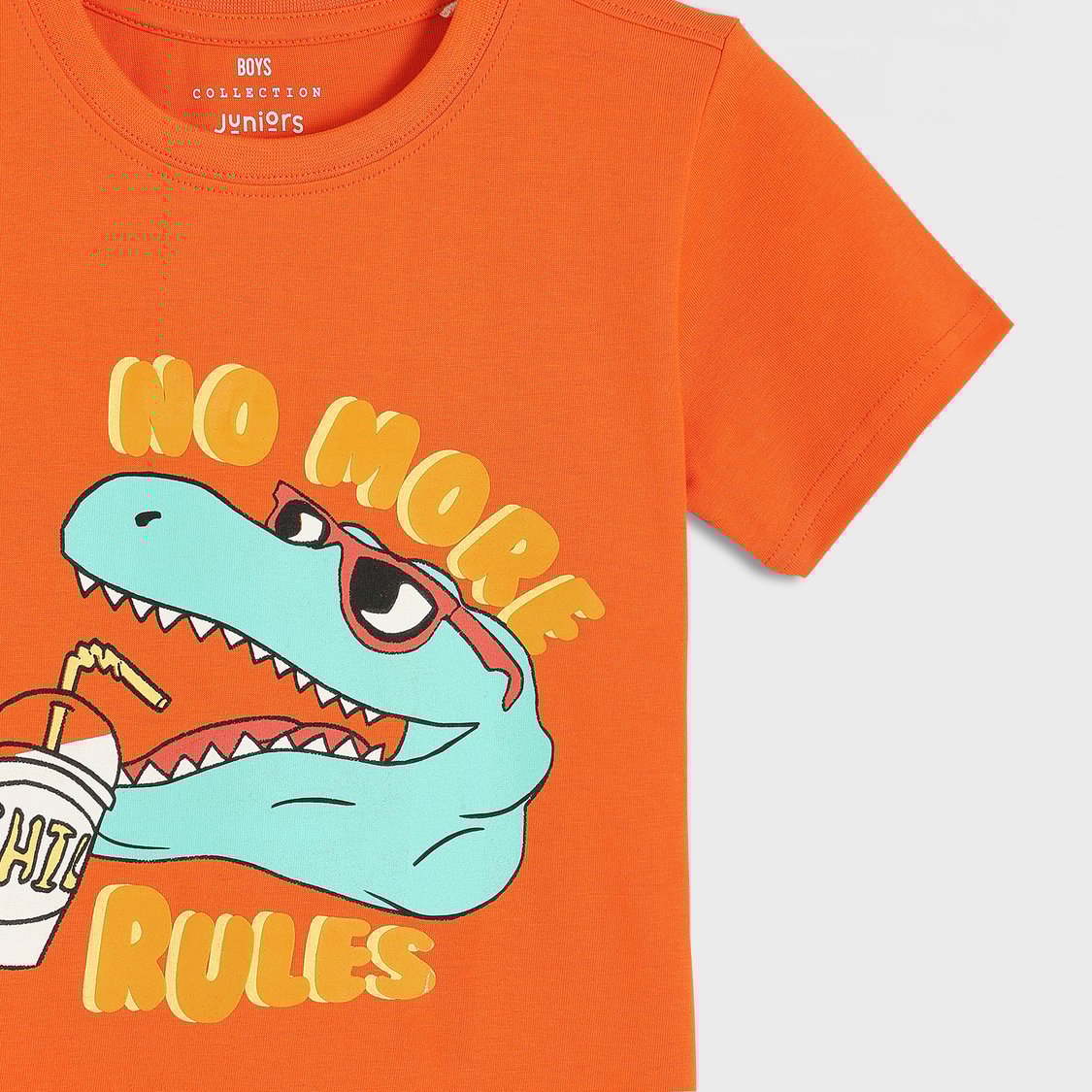 Juniors Crocodile Print T-shirt with Short Sleeves