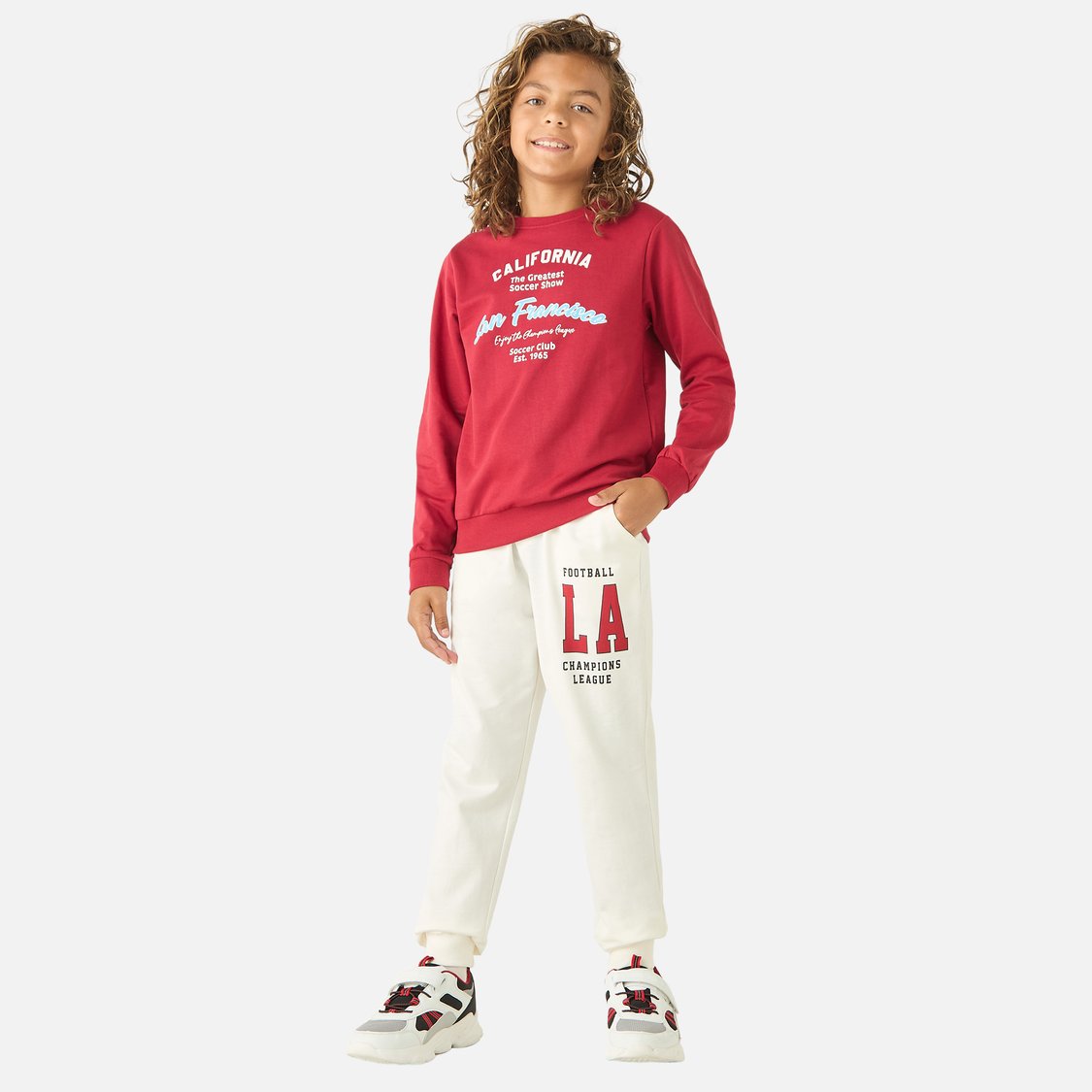 Juniors Typography Print Joggers with Drawstring Closure
