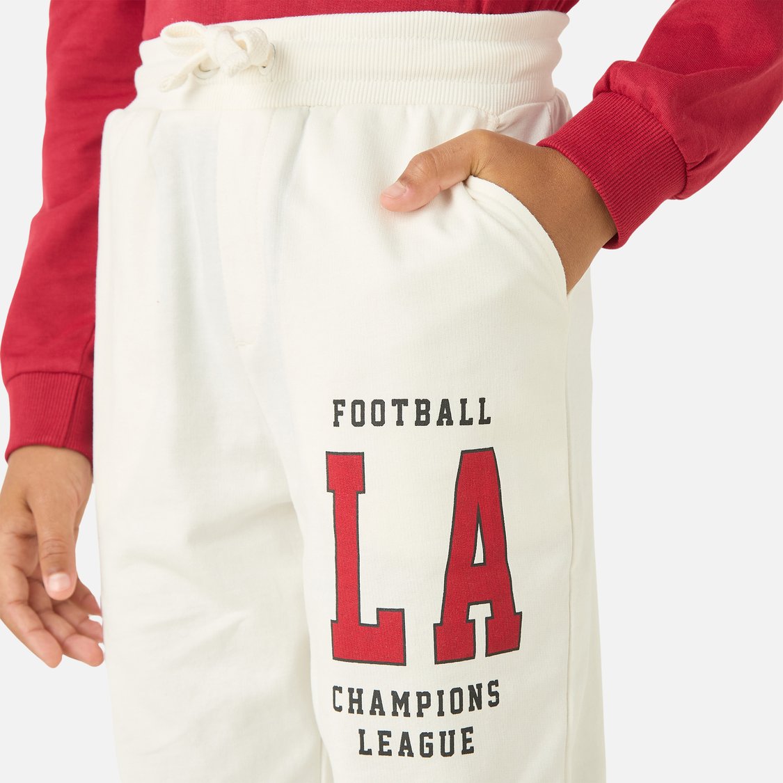 Juniors Typography Print Joggers with Drawstring Closure