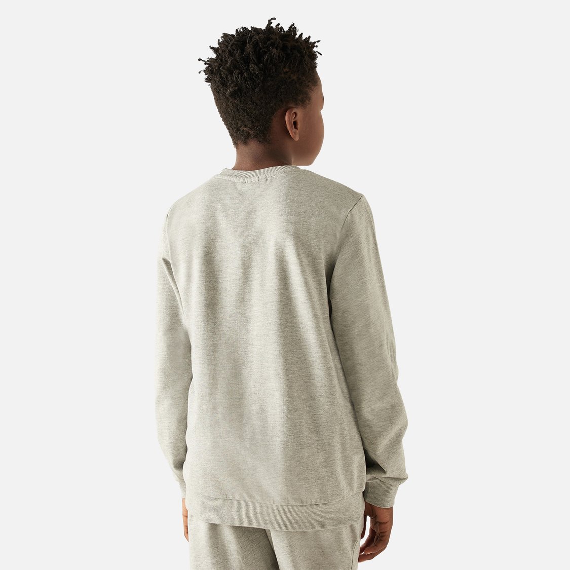 Juniors Printed Pullover with Crew Neck and Long Sleeves