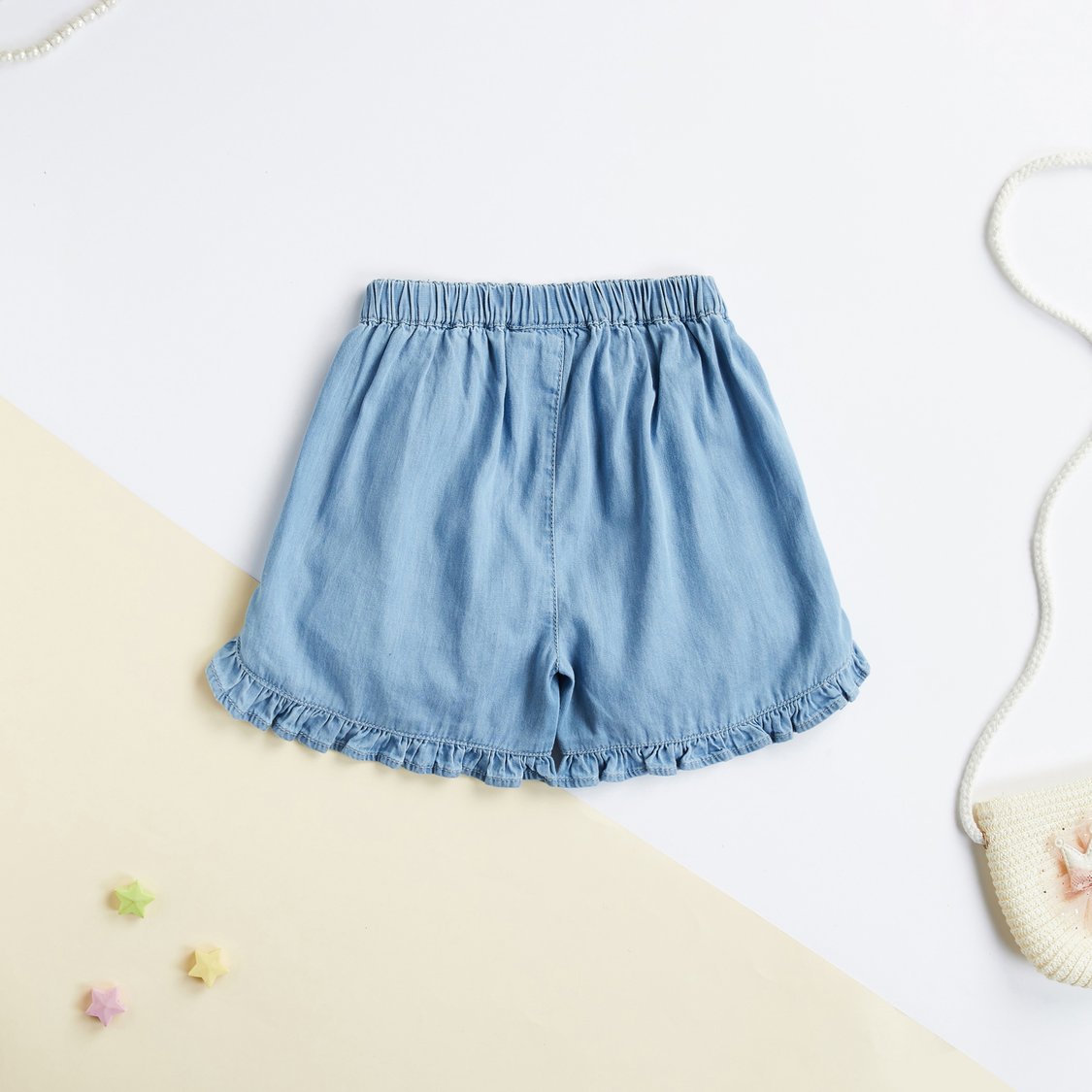 Juniors Textured Top with Shorts and Headband Set