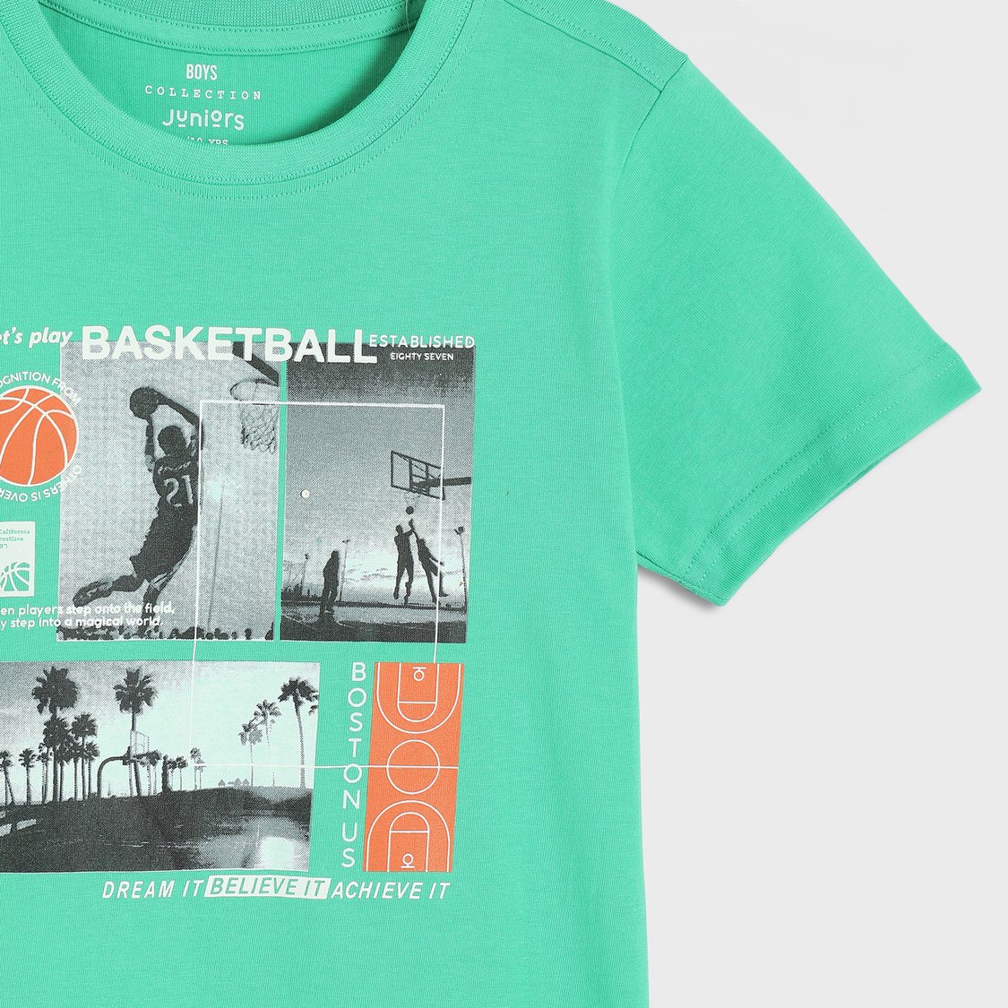 Juniors Basketball Print Short Sleeve T-shirt