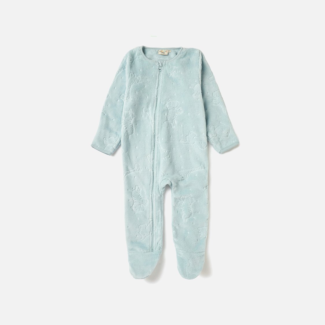 Juniors Textured Closed Feet Coverall with Long Sleeves