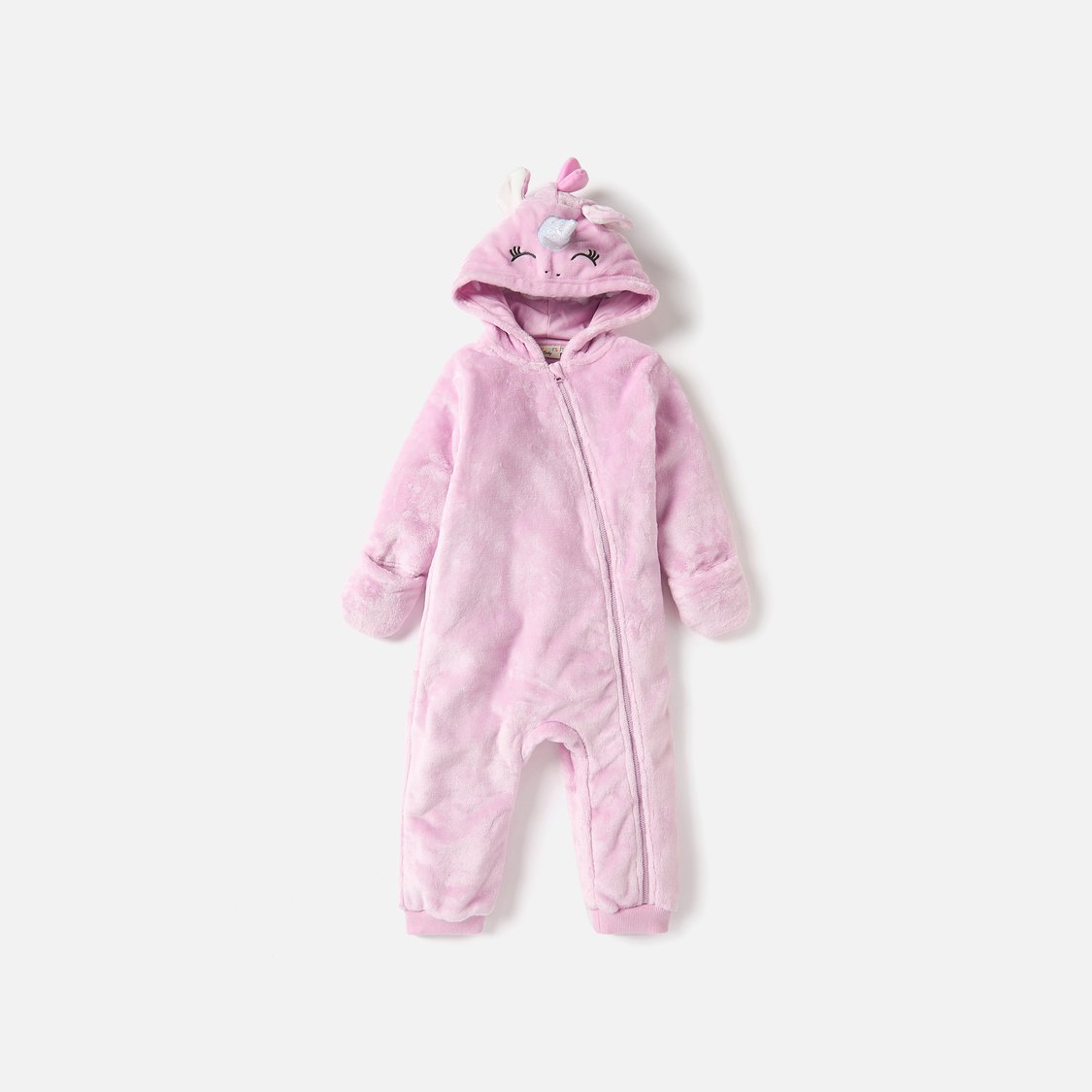Juniors Applique Detail Romper with Hood and Zip Closure