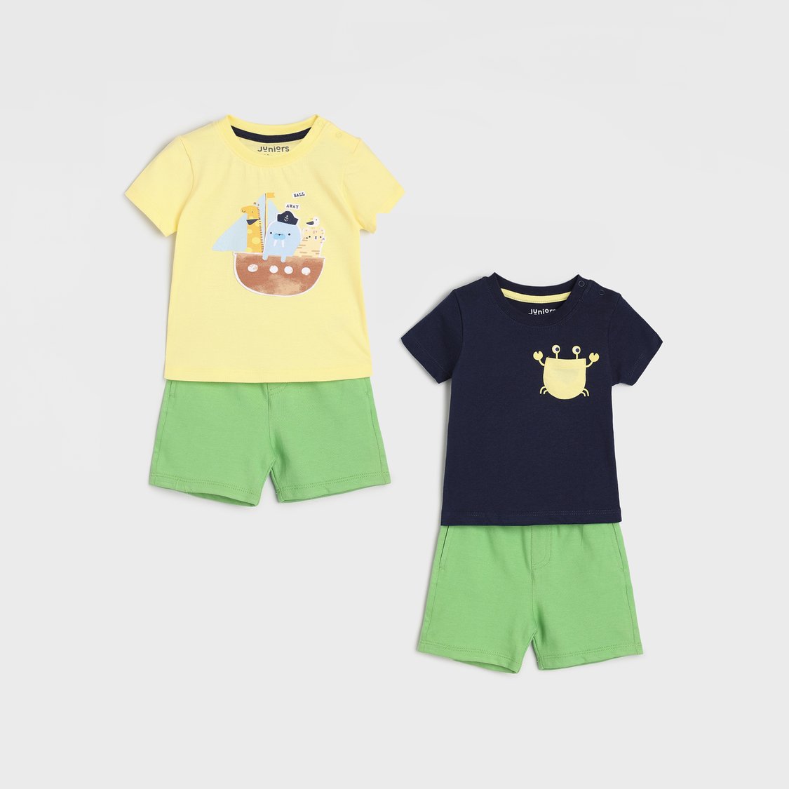 Juniors 3-Piece Printed T-shirt and Shorts Set