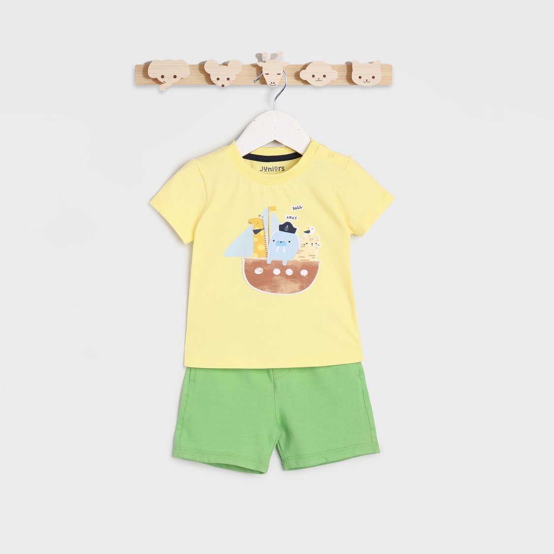 Juniors 3-Piece Printed T-shirt and Shorts Set